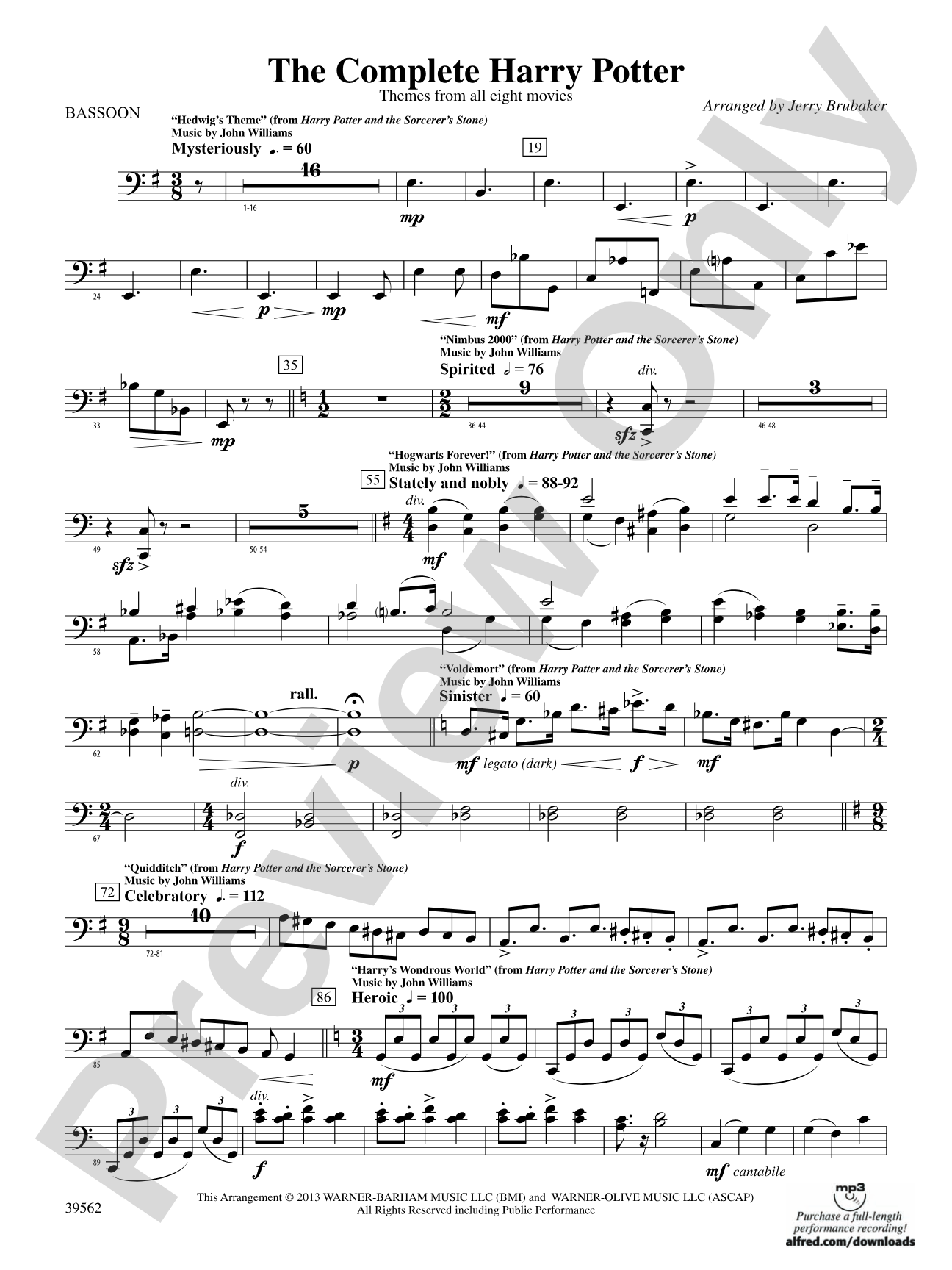 The Complete Harry Potter: Bassoon