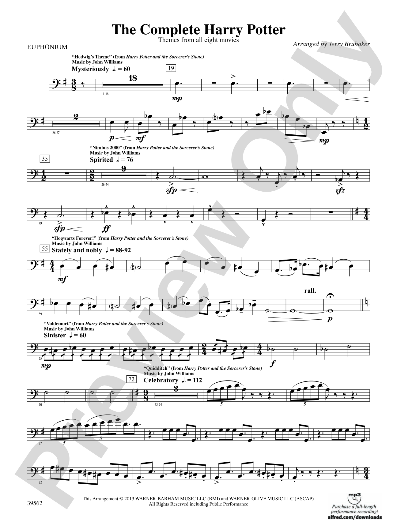 The Complete Harry Potter: Baritone B.C.