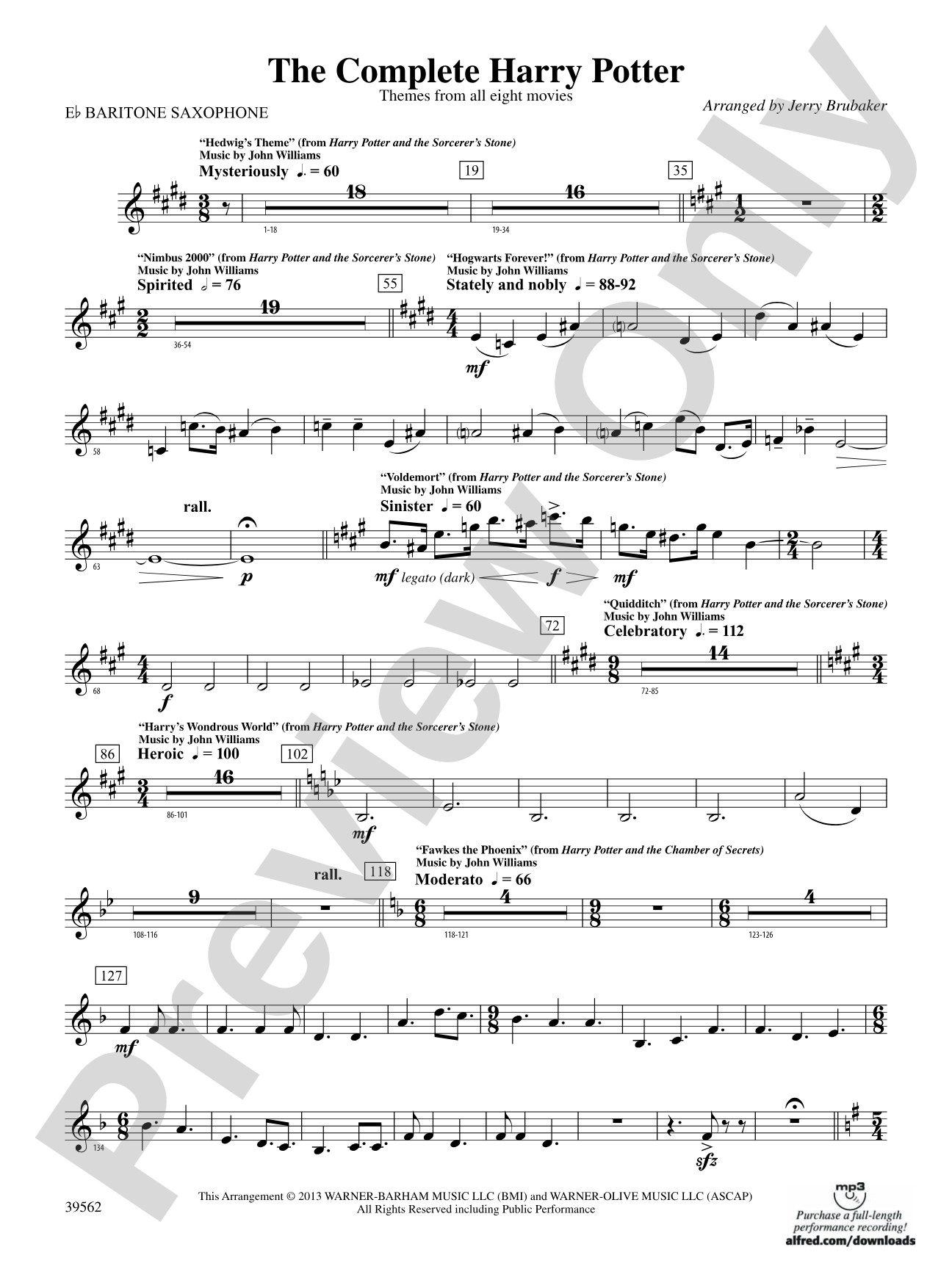 The Complete Harry Potter: E-flat Baritone Saxophone