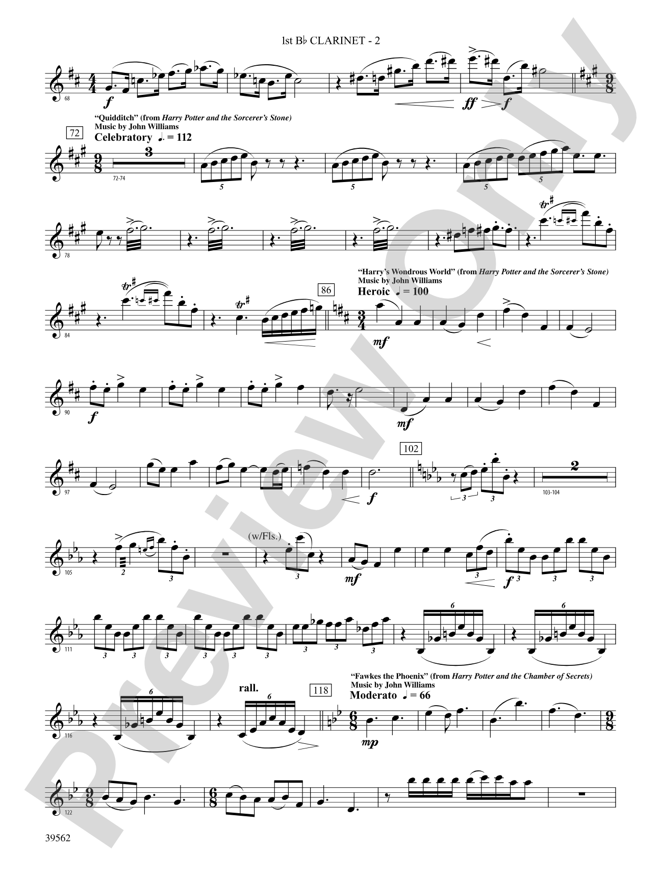 The Complete Harry Potter: 1st B-flat Clarinet
