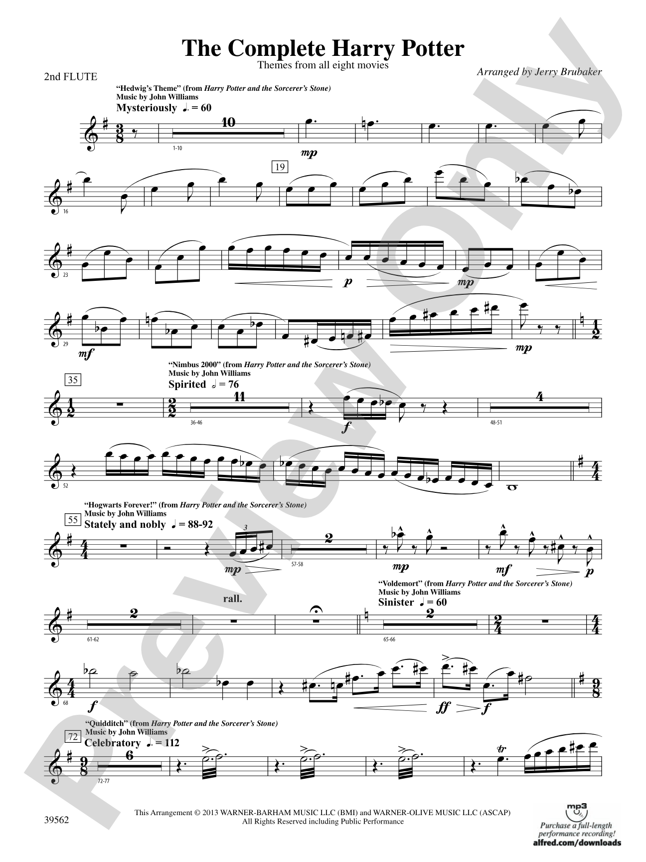 The Complete Harry Potter: 2nd Flute