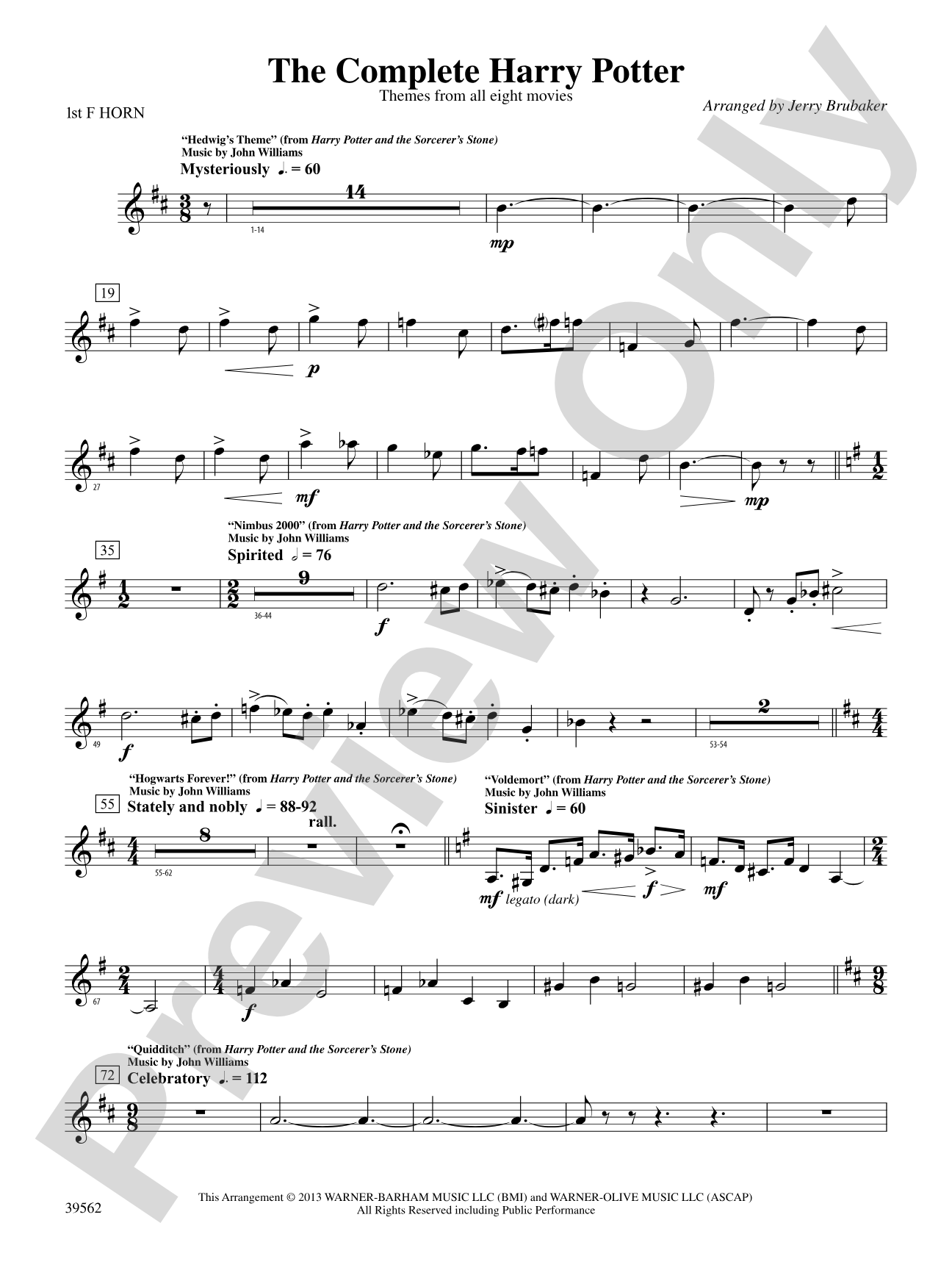 The Complete Harry Potter: 1st F Horn