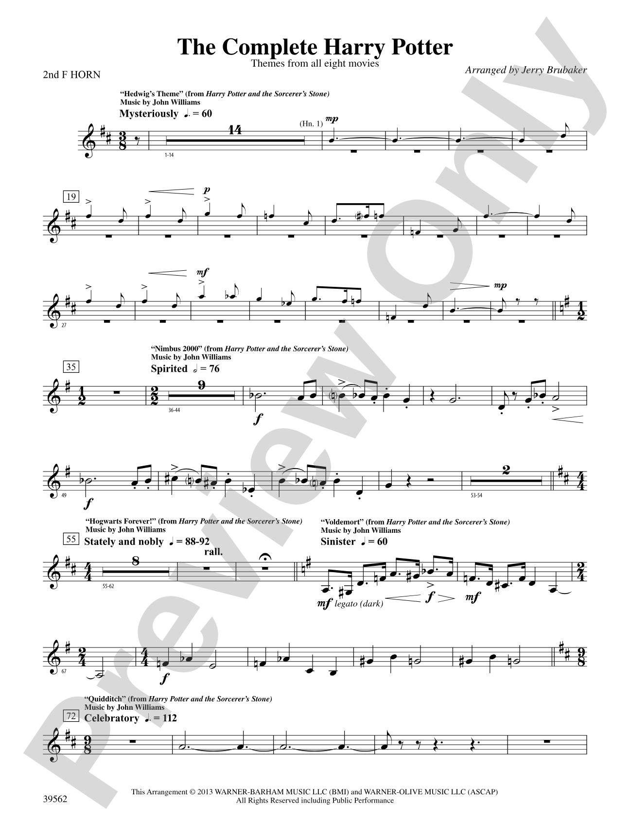 The Complete Harry Potter: 2nd F Horn