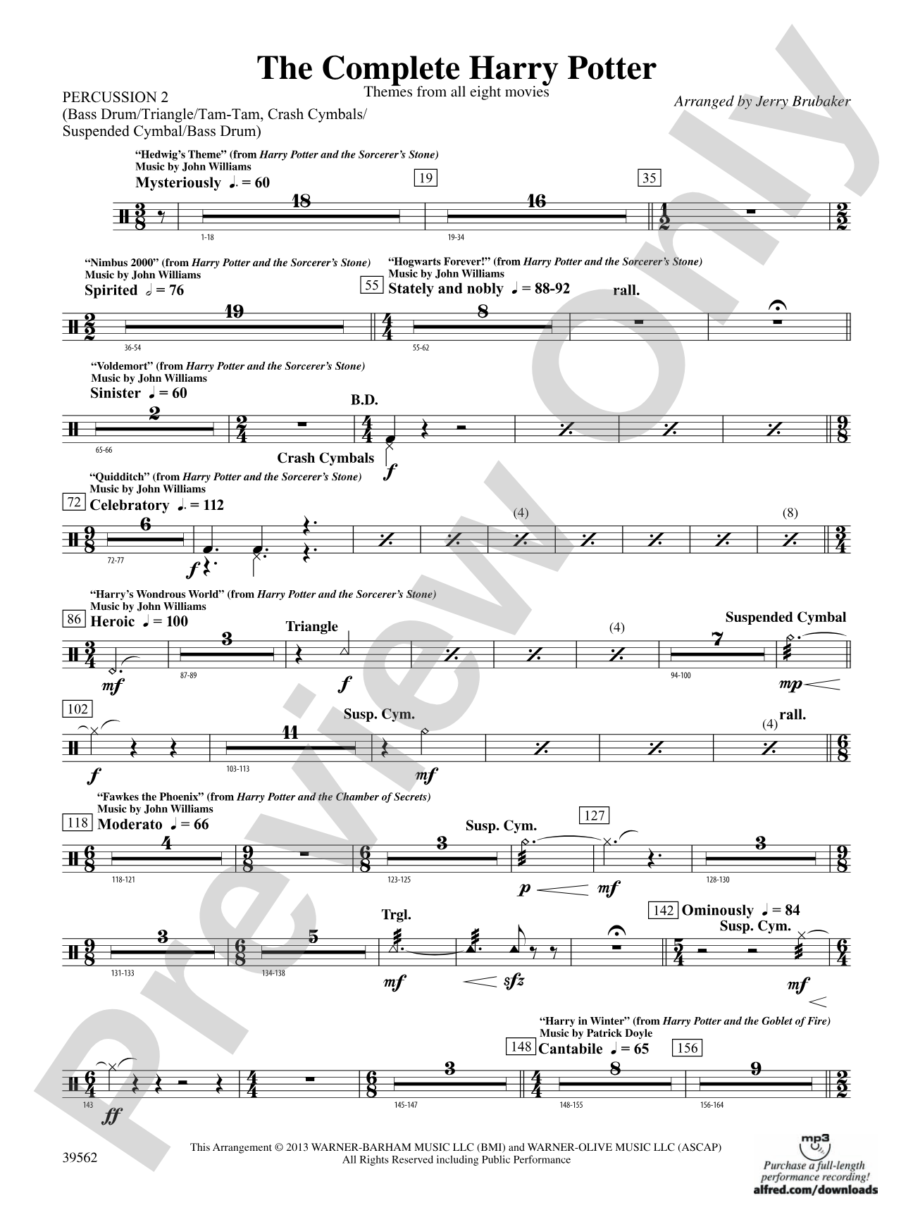 The Complete Harry Potter: 2nd Percussion