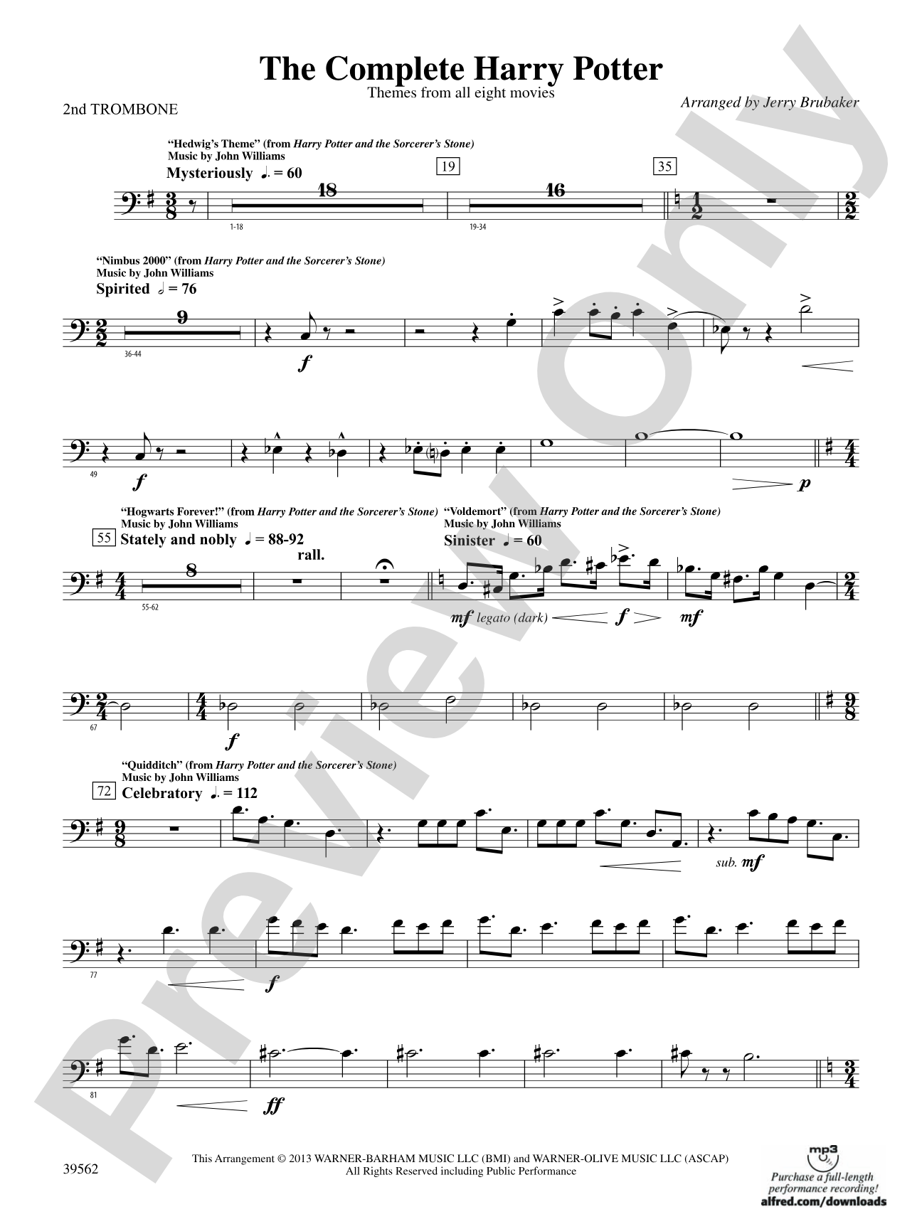 The Complete Harry Potter: 2nd Trombone