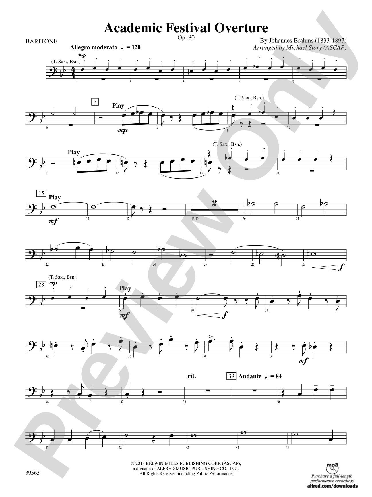 Academic Festival Overture: Baritone B.C.