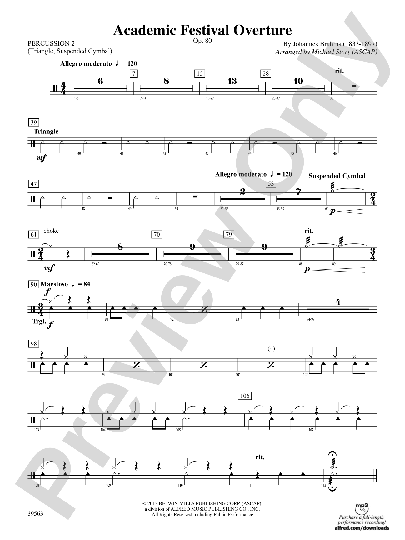 Academic Festival Overture: 2nd Percussion