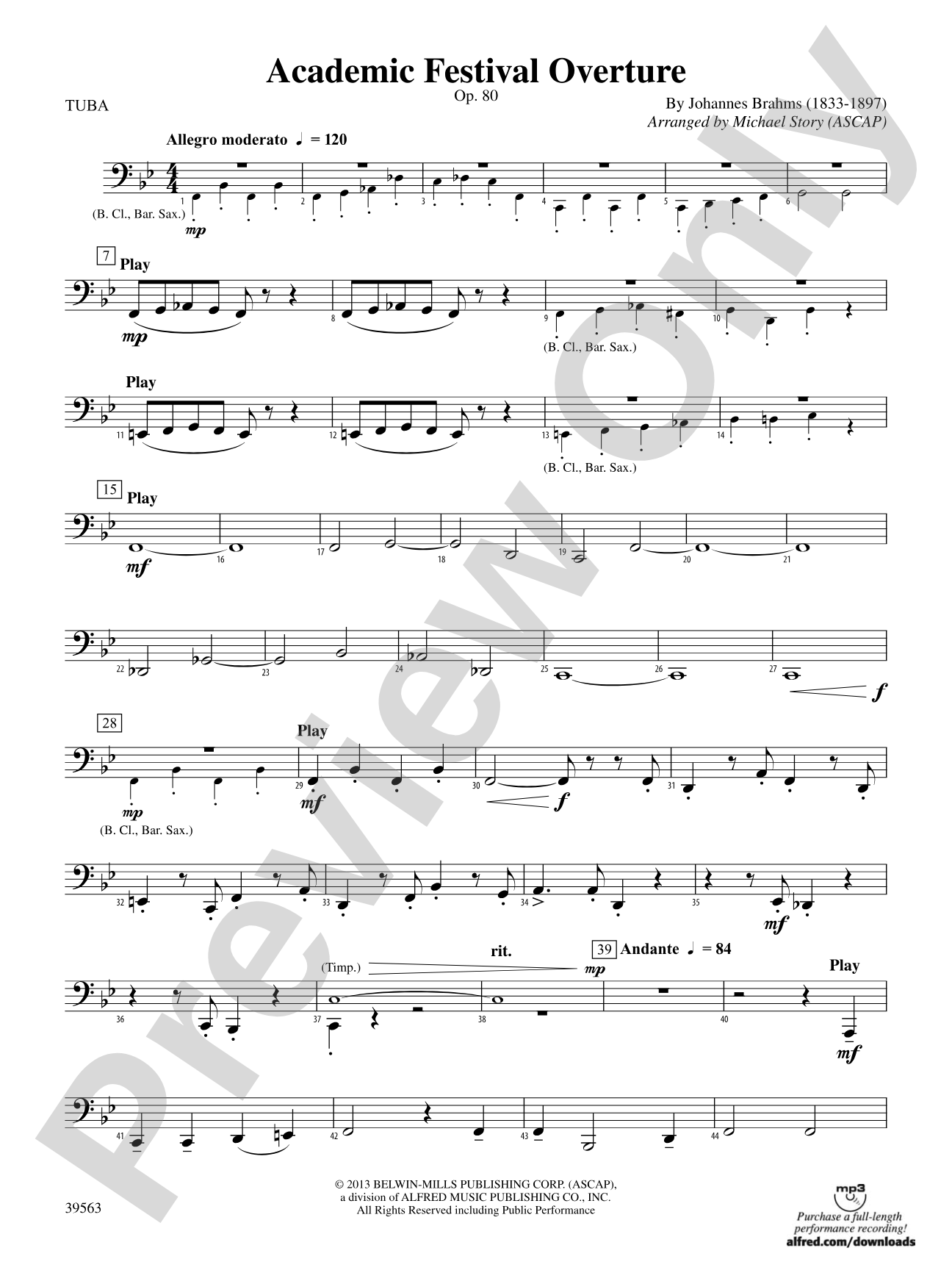 Academic Festival Overture: Tuba