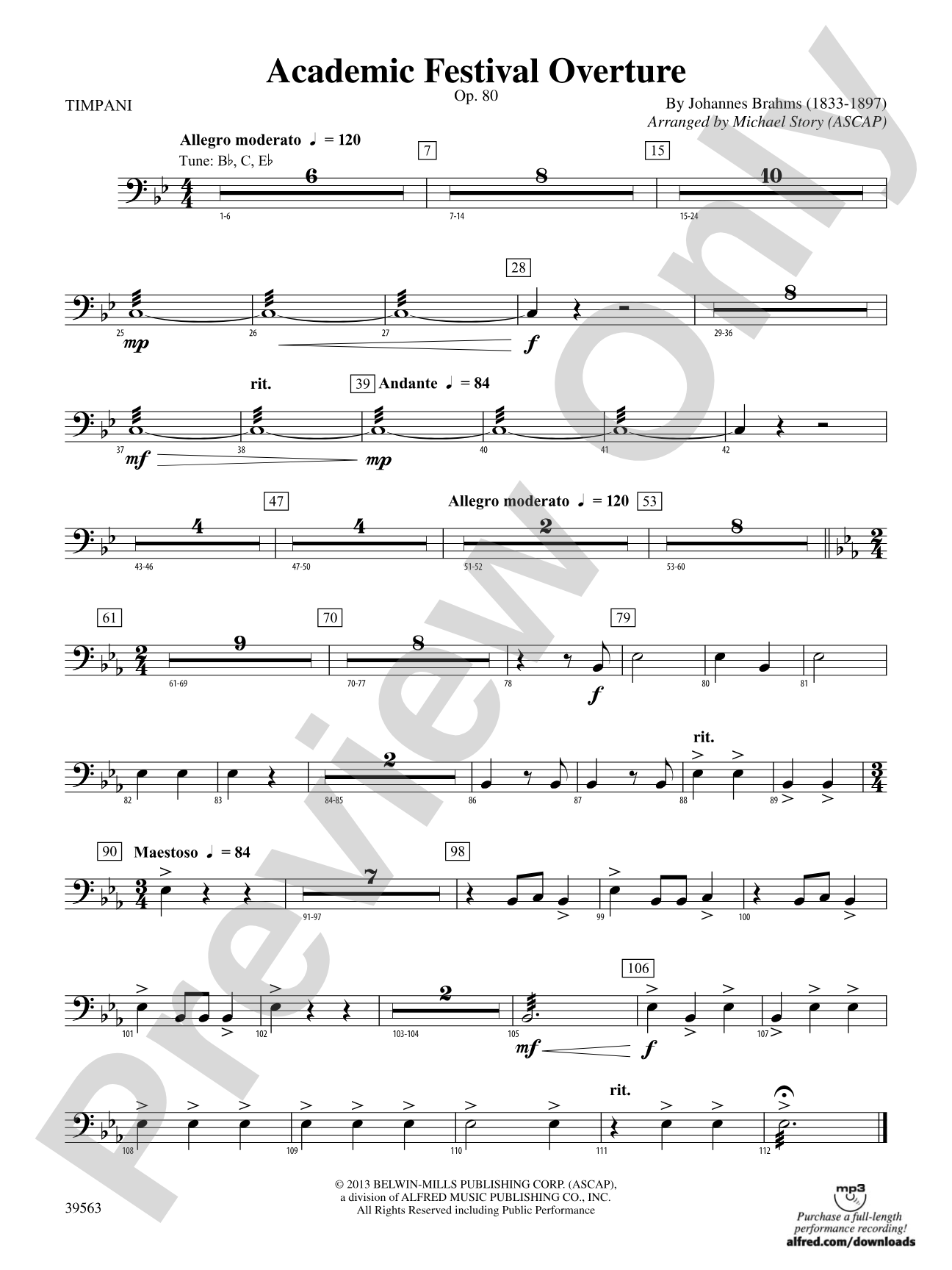 Academic Festival Overture: Timpani