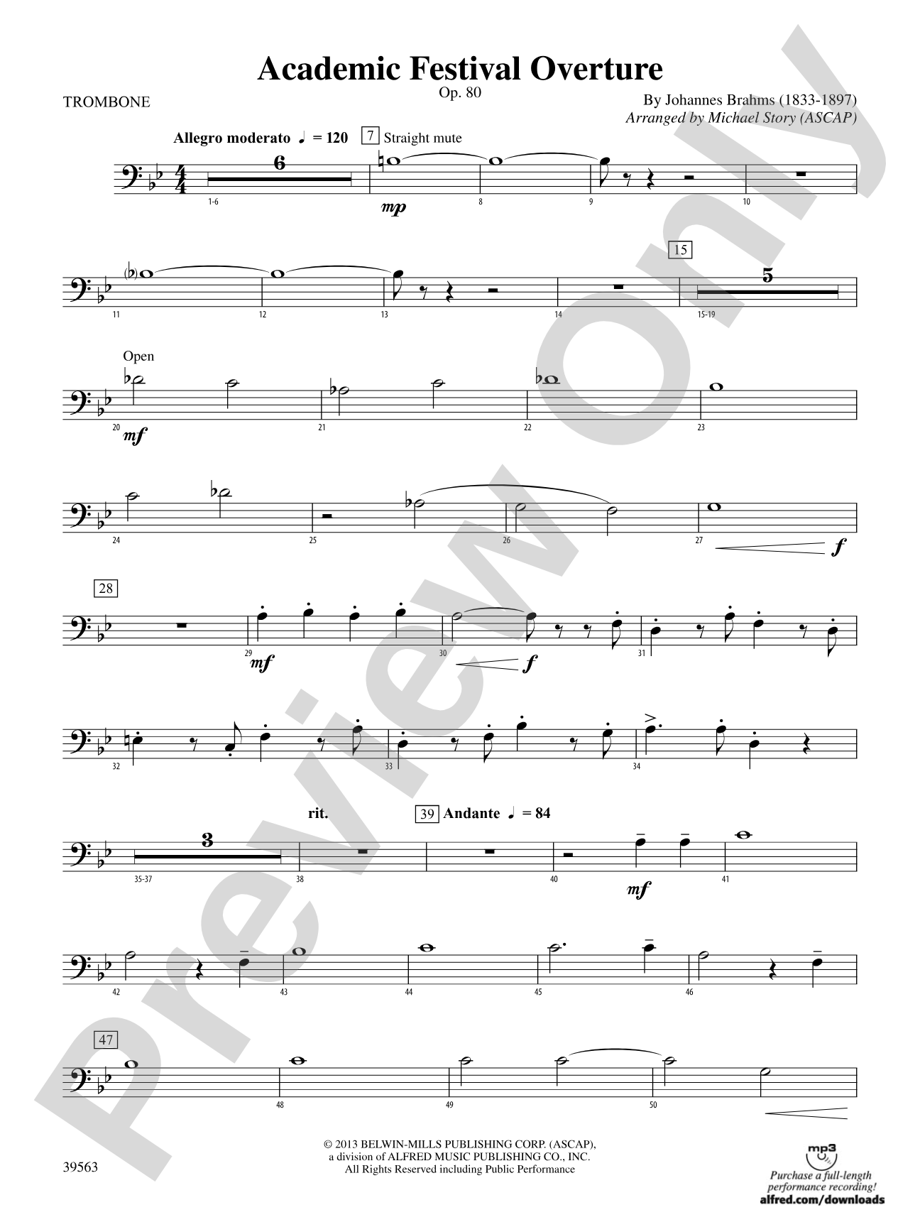 Academic Festival Overture: 1st Trombone