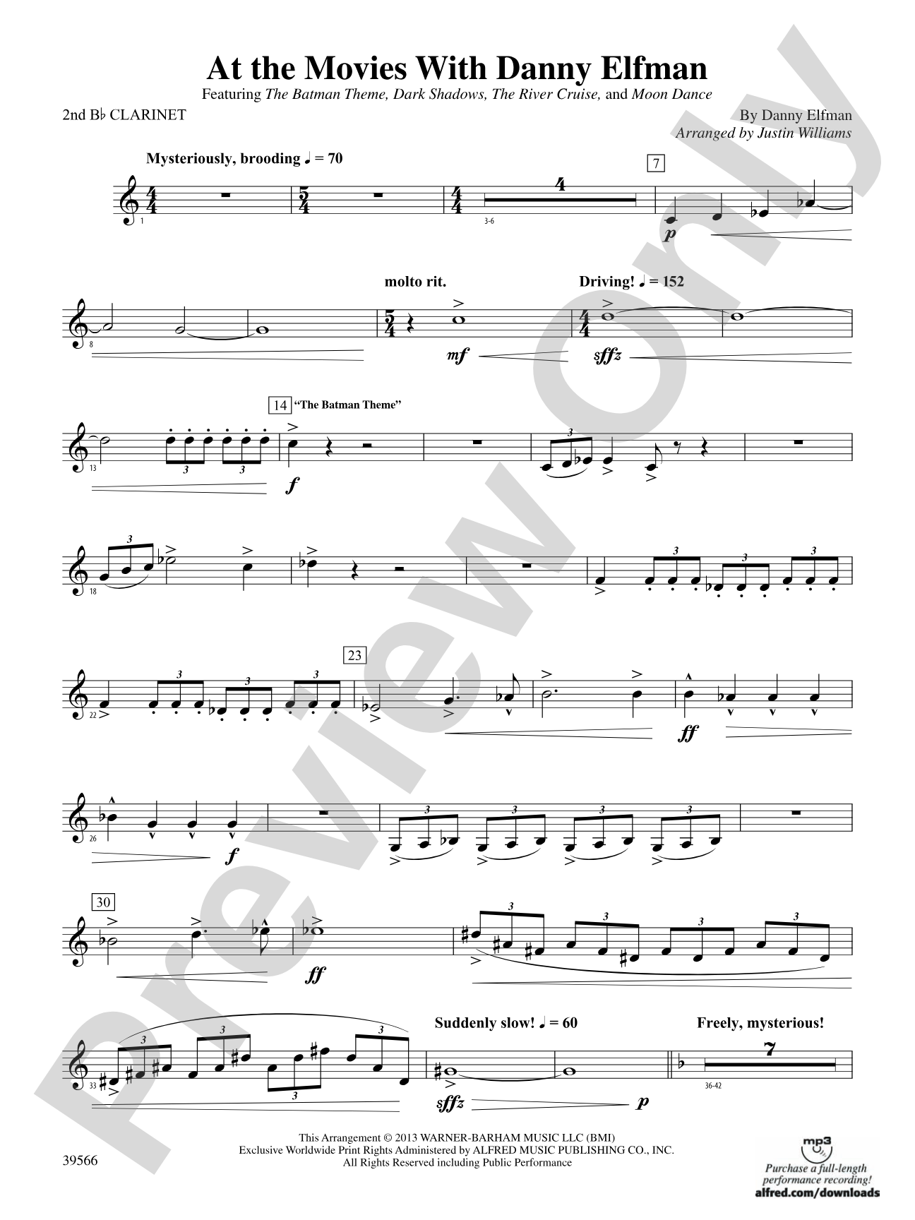 At the Movies with Danny Elfman: 2nd B-flat Clarinet