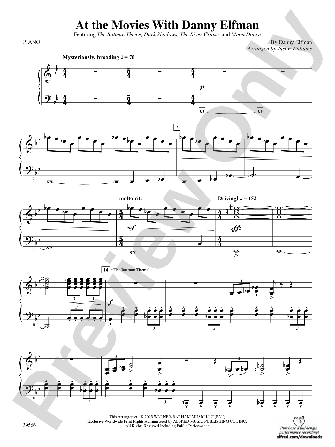 At the Movies with Danny Elfman: Piano Accompaniment