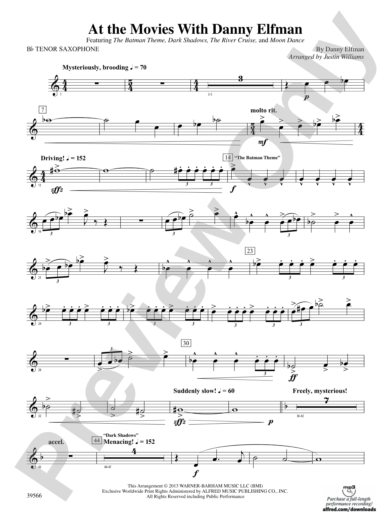 At the Movies with Danny Elfman: B-flat Tenor Saxophone