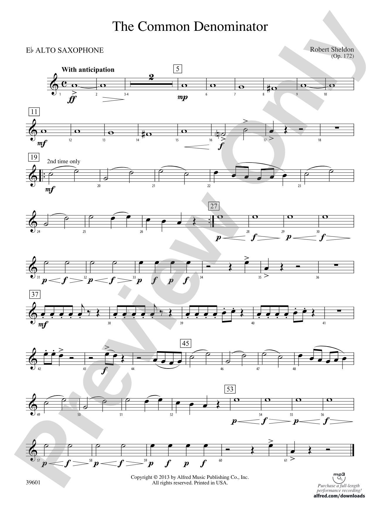 The Common Denominator: E-flat Alto Saxophone