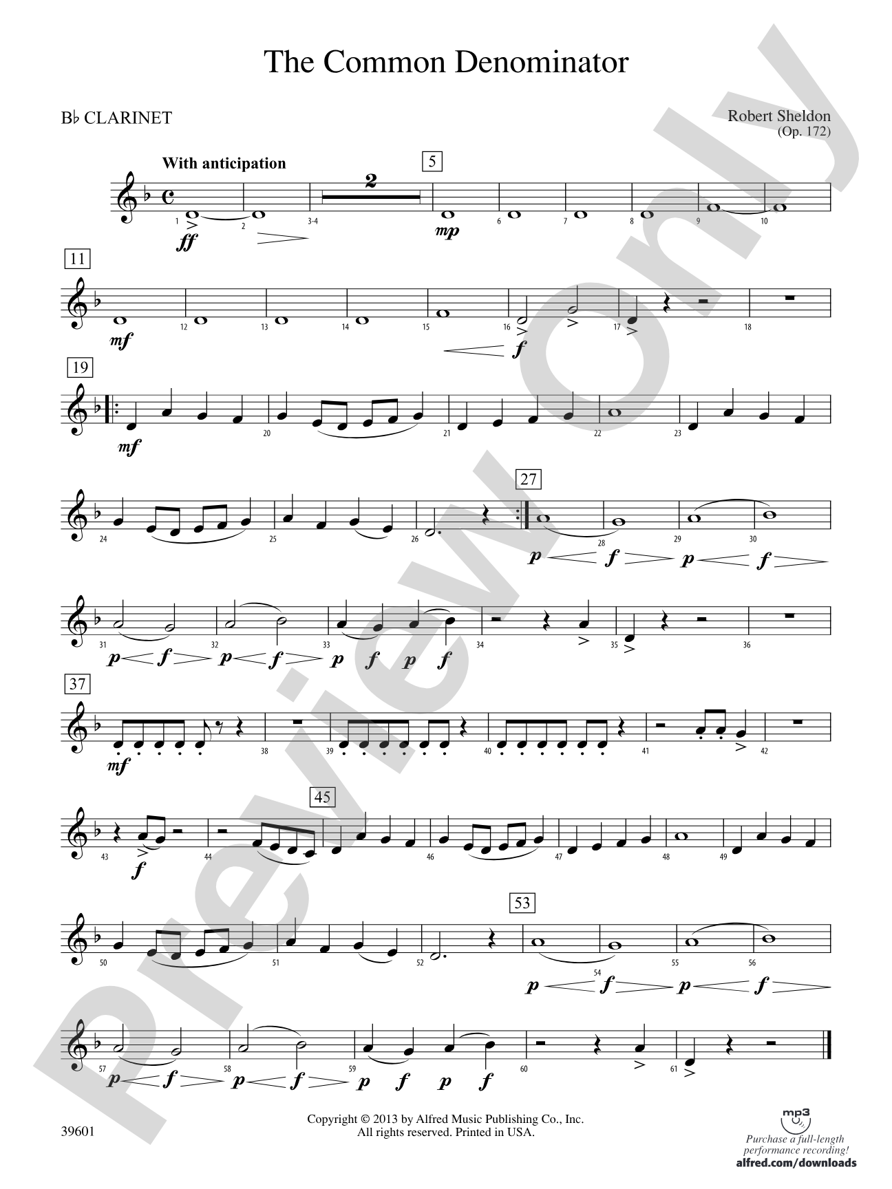 The Common Denominator: 1st B-flat Clarinet