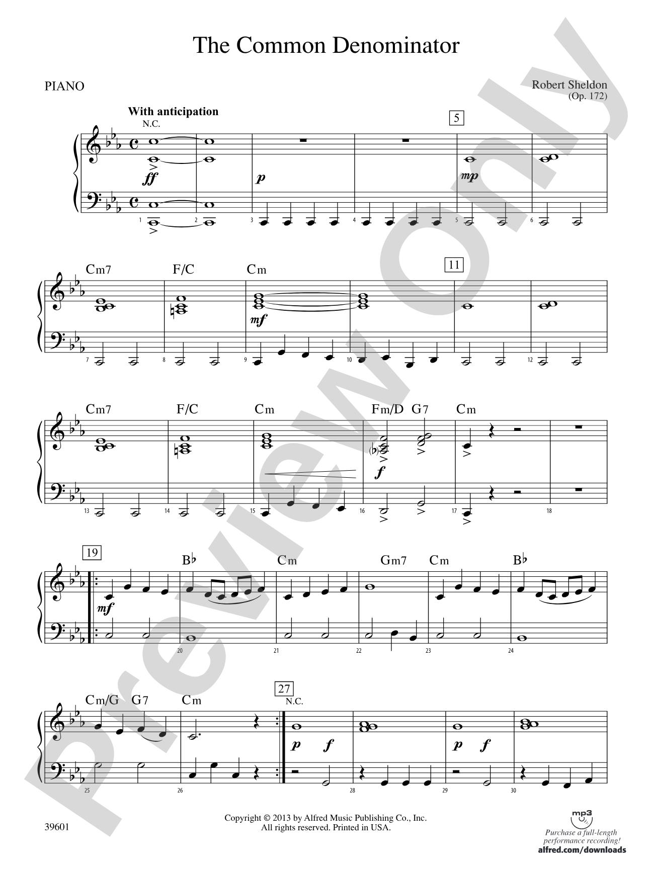 The Common Denominator: Piano Accompaniment