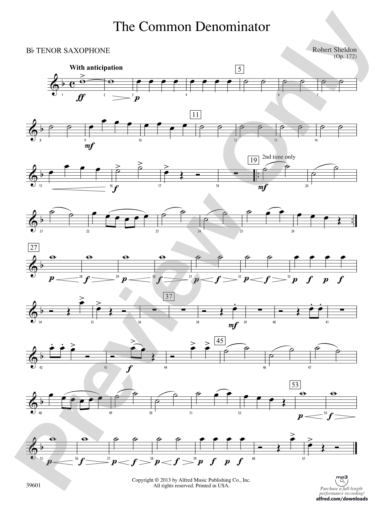 The Common Denominator: B-flat Tenor Saxophone