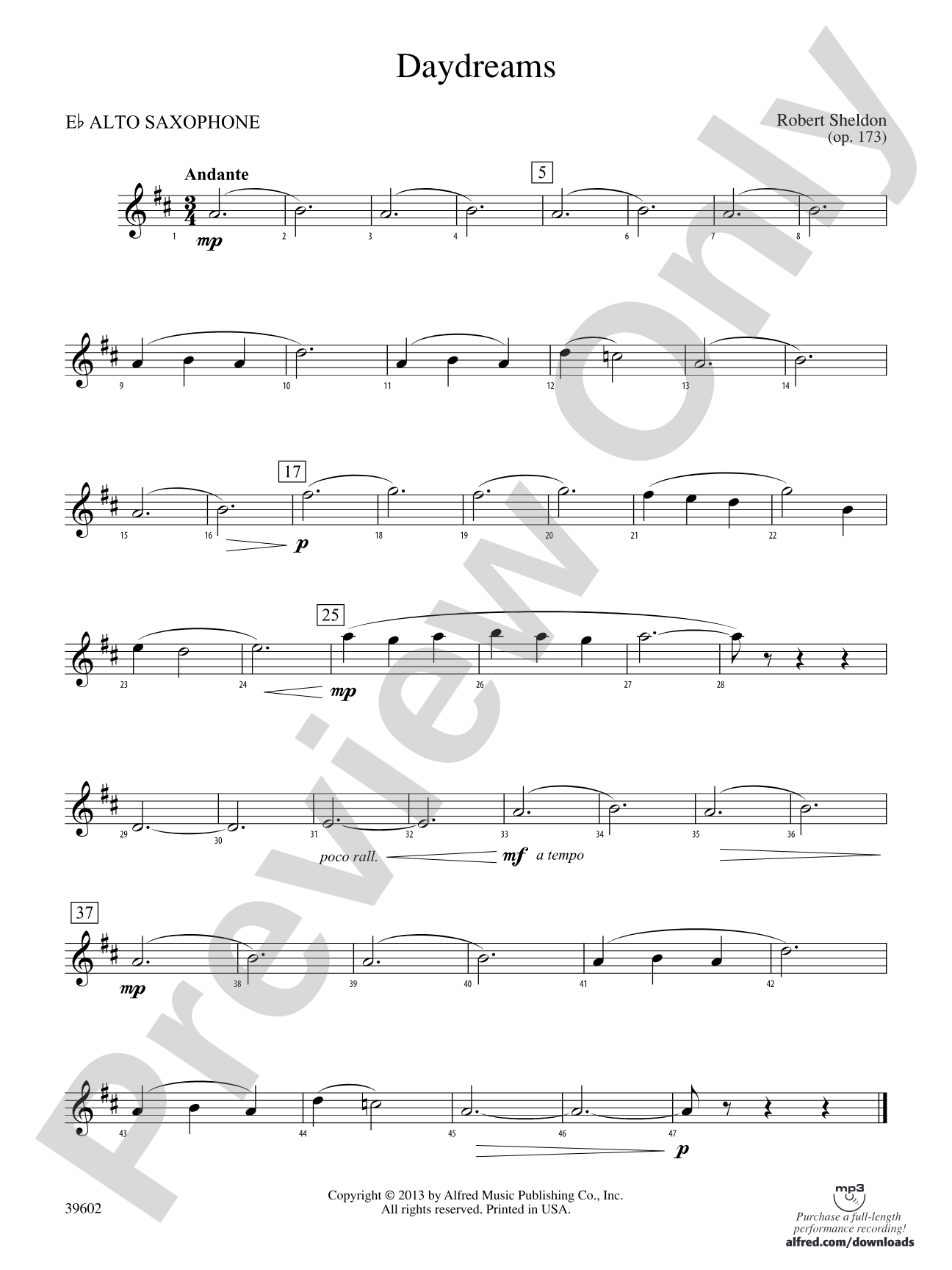Daydreams: E-flat Alto Saxophone