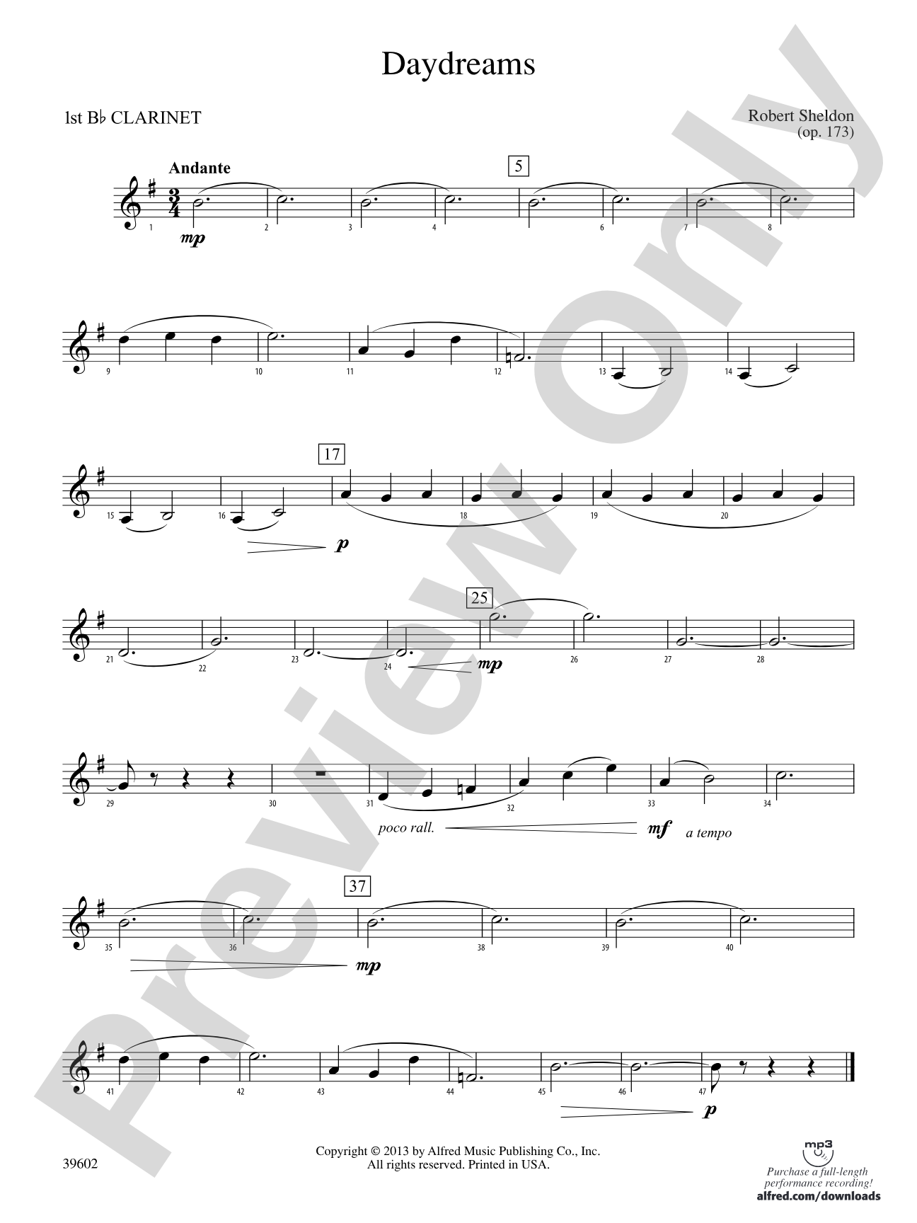 Daydreams: 1st B-flat Clarinet