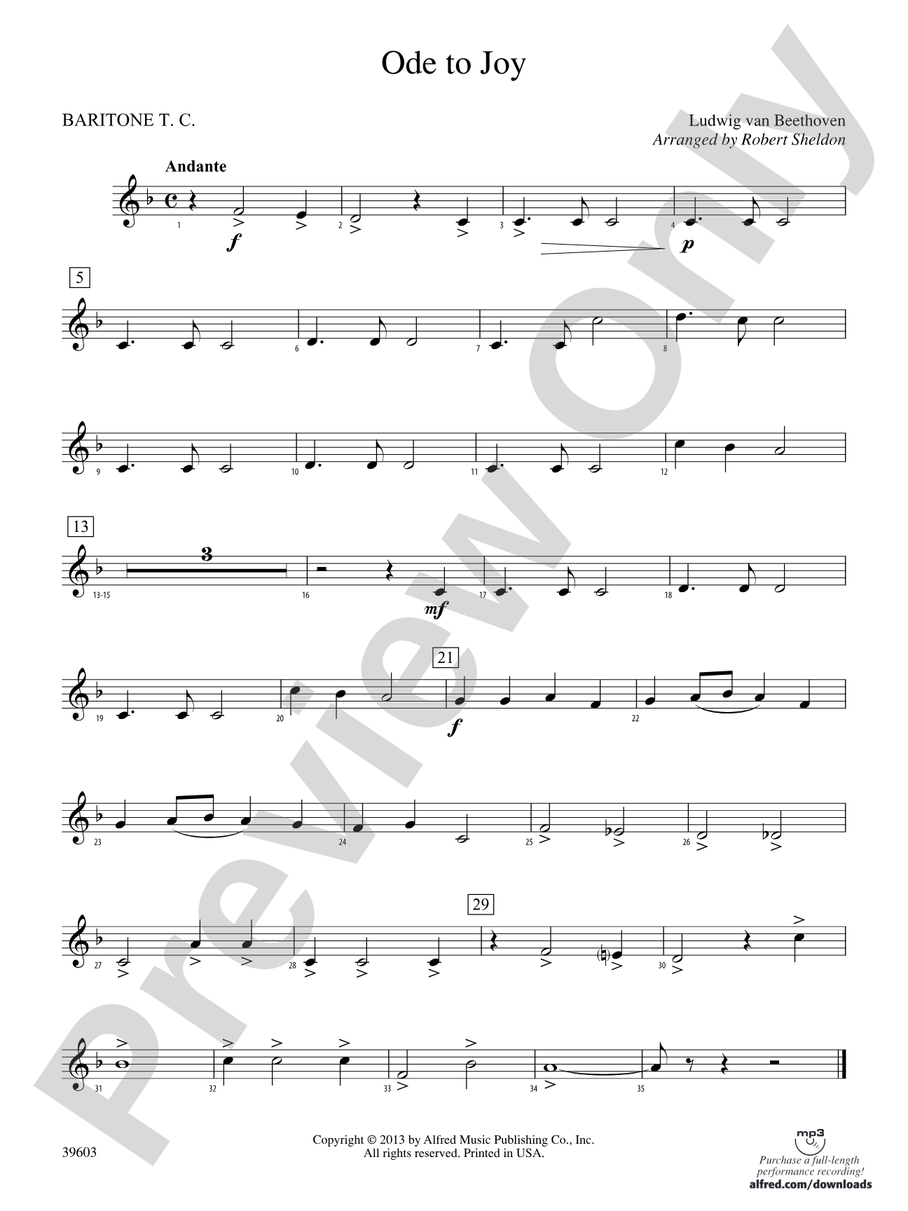 Ode to Joy: Baritone T.C.
