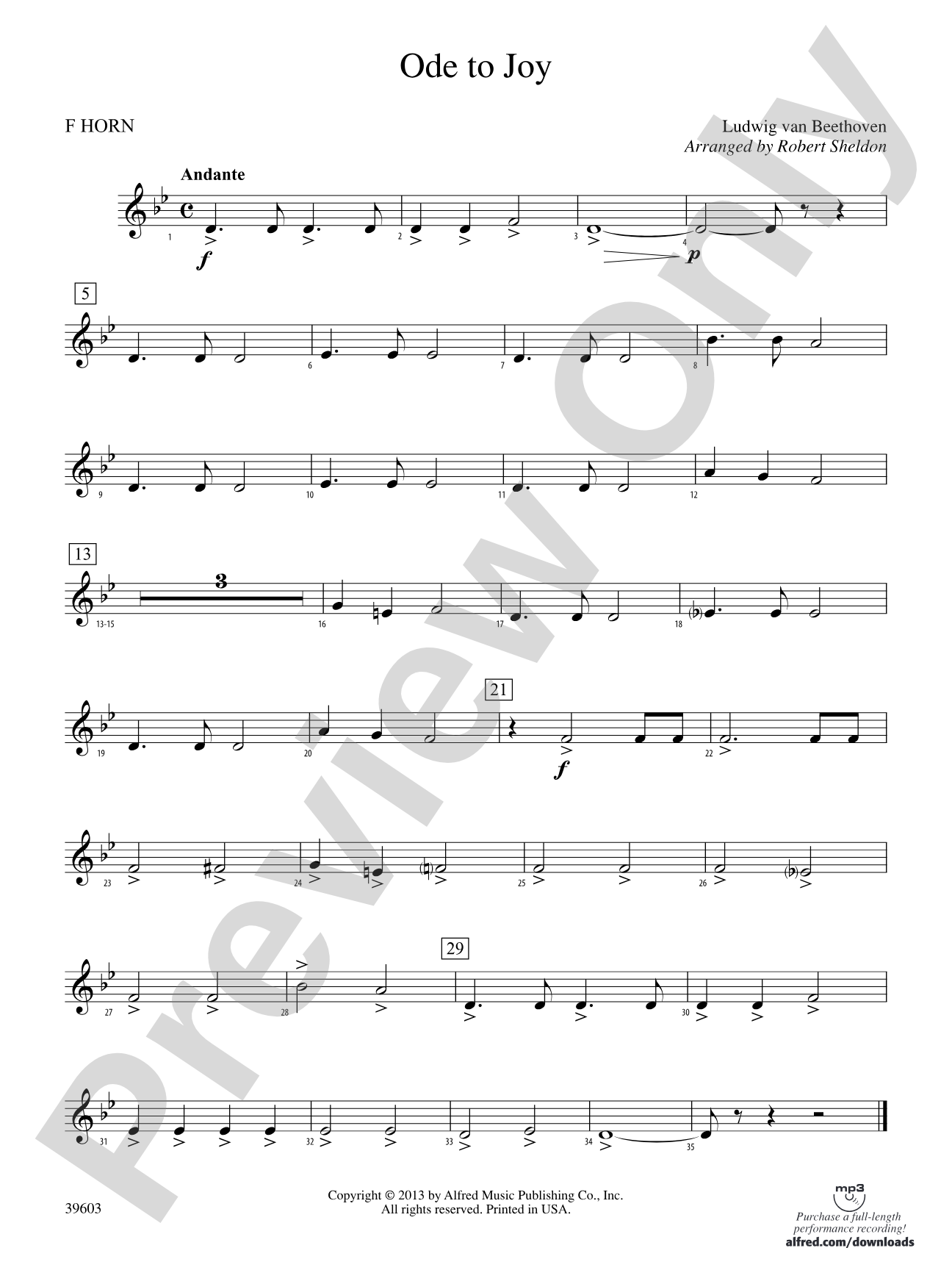 Ode to Joy: 1st F Horn