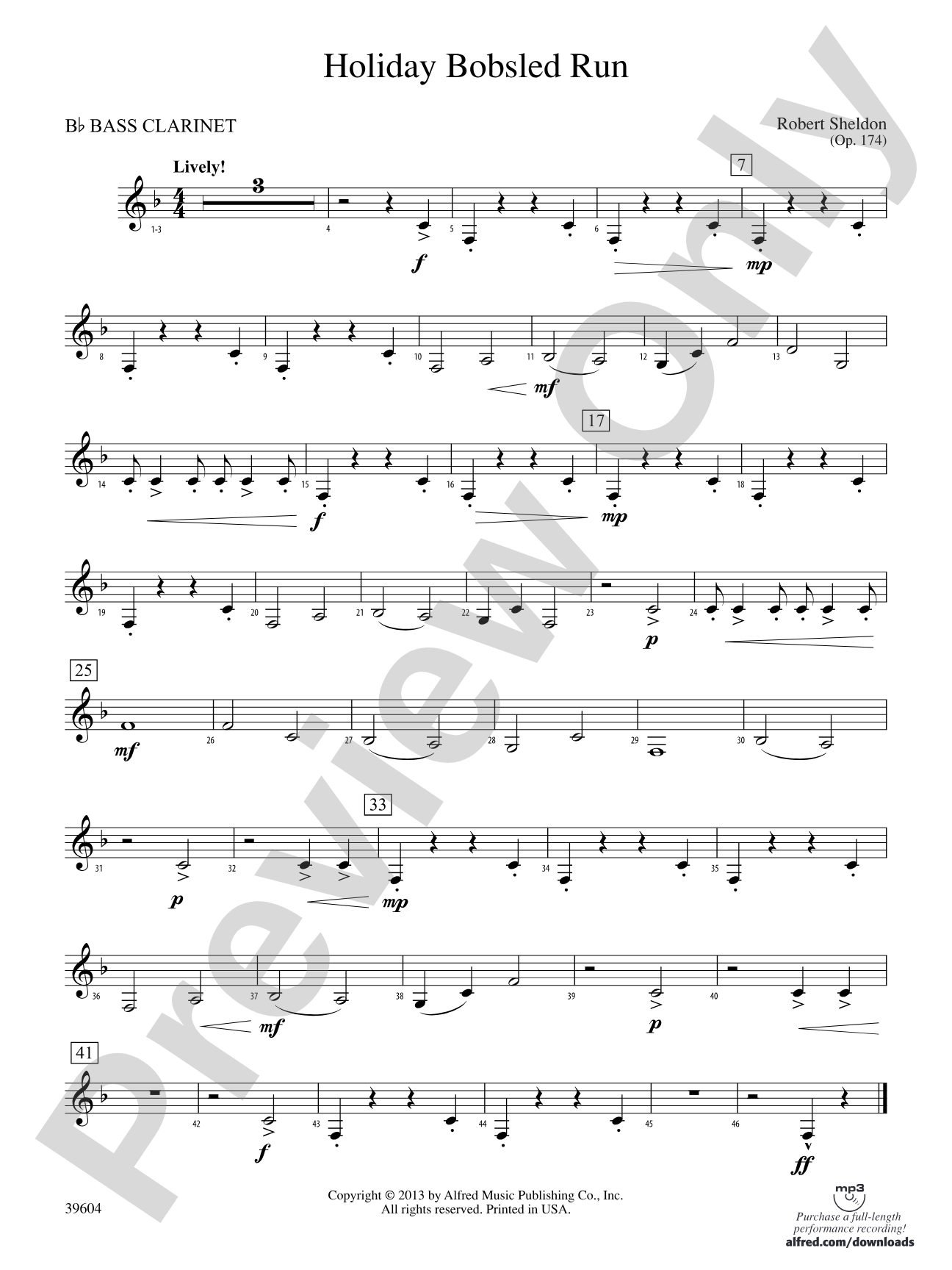 Holiday Bobsled Run: B-flat Bass Clarinet