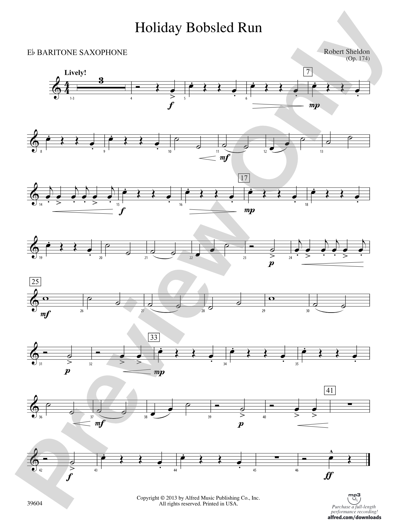 Holiday Bobsled Run: E-flat Baritone Saxophone