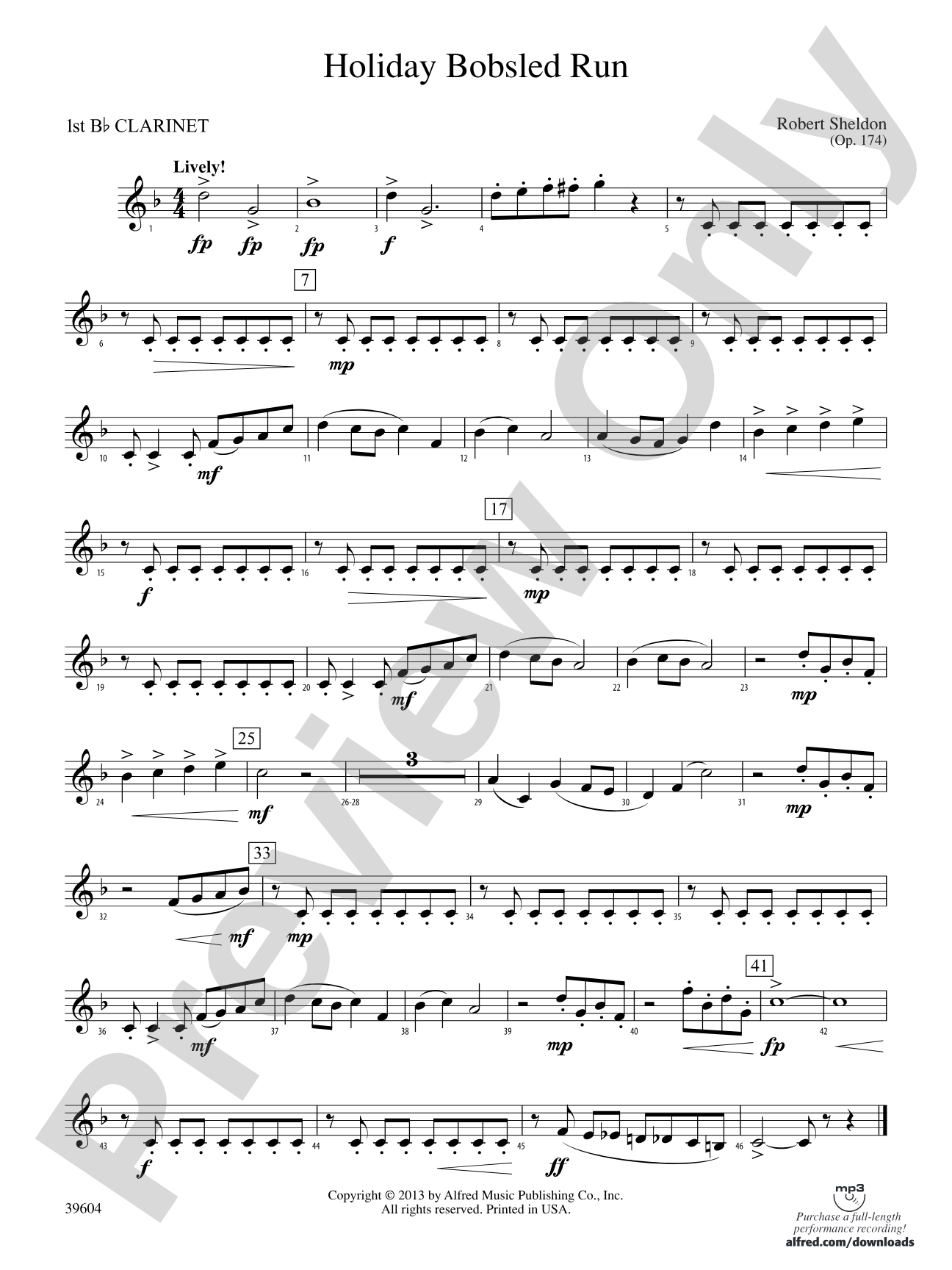 Holiday Bobsled Run: 1st B-flat Clarinet