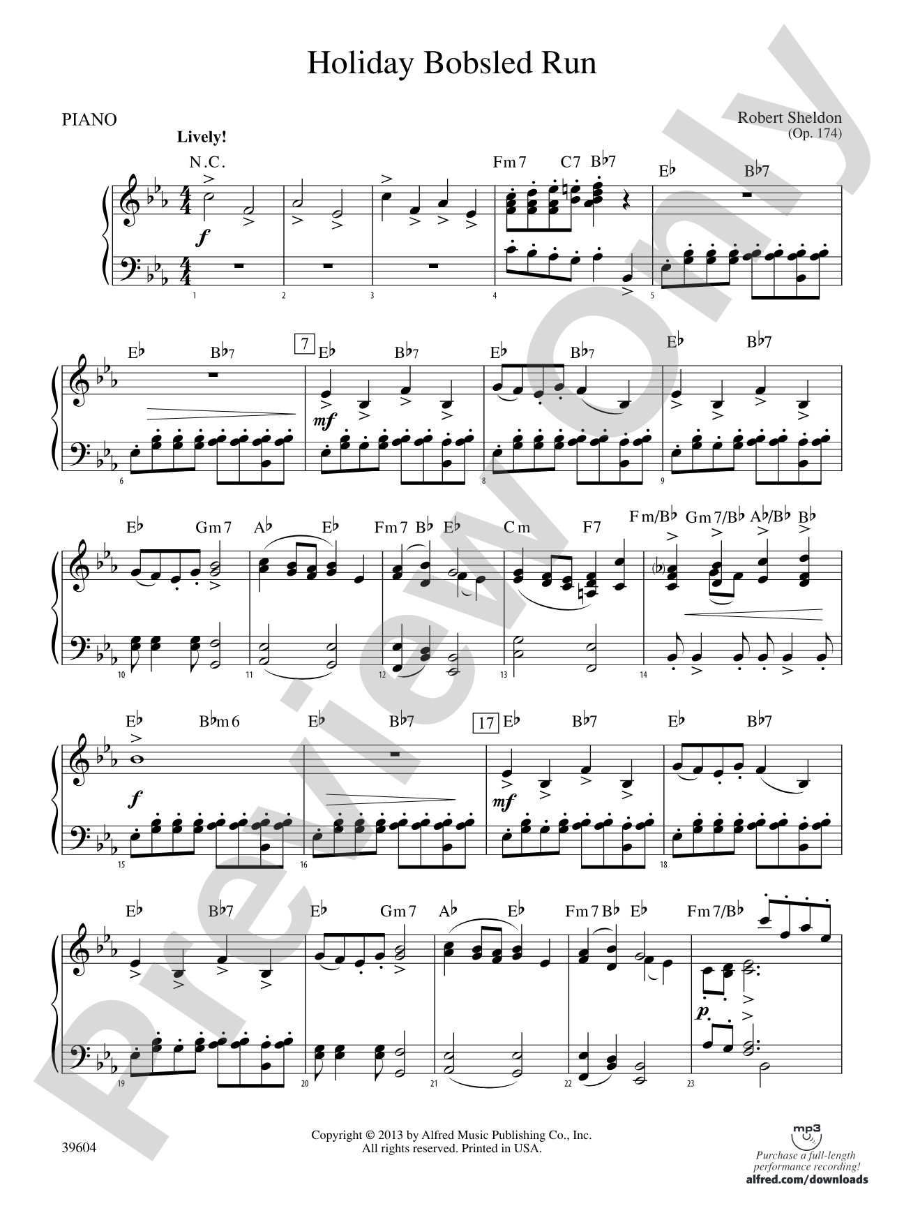Holiday Bobsled Run: Piano Accompaniment