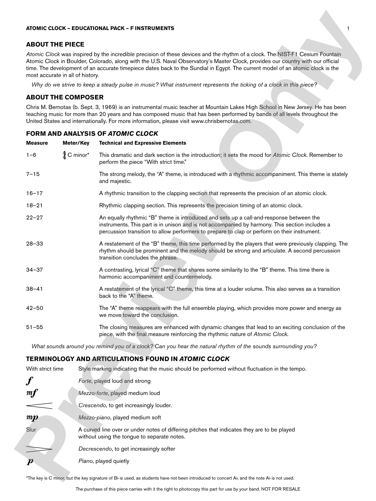 Atomic Clock: F Educational Pack