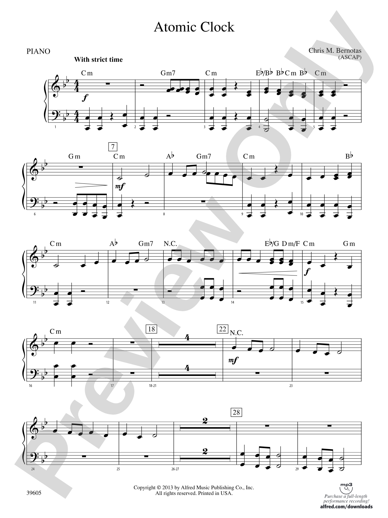 Atomic Clock: Piano Accompaniment