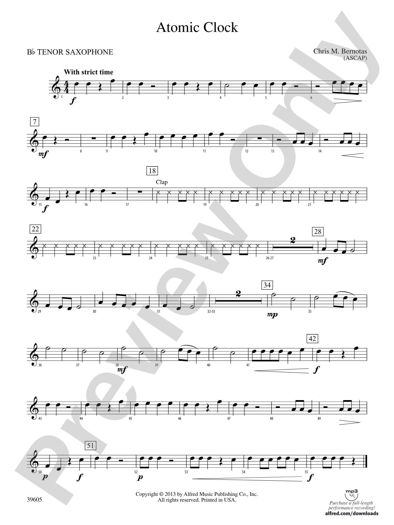 Atomic Clock: B-flat Tenor Saxophone