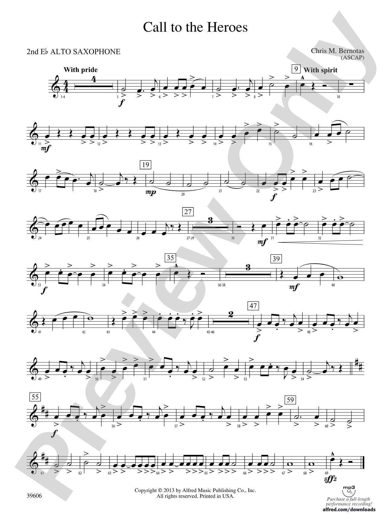 Call to the Heroes: 2nd E-flat Alto Saxophone