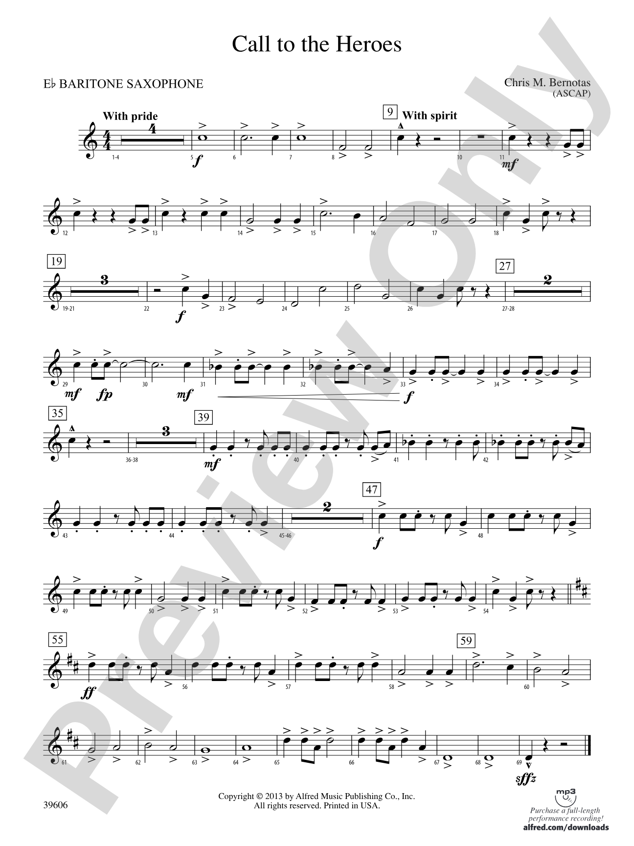 Call to the Heroes: E-flat Baritone Saxophone