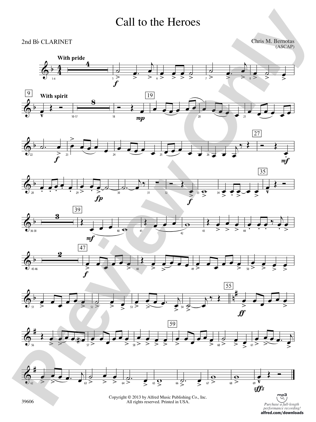 Call to the Heroes: 2nd B-flat Clarinet