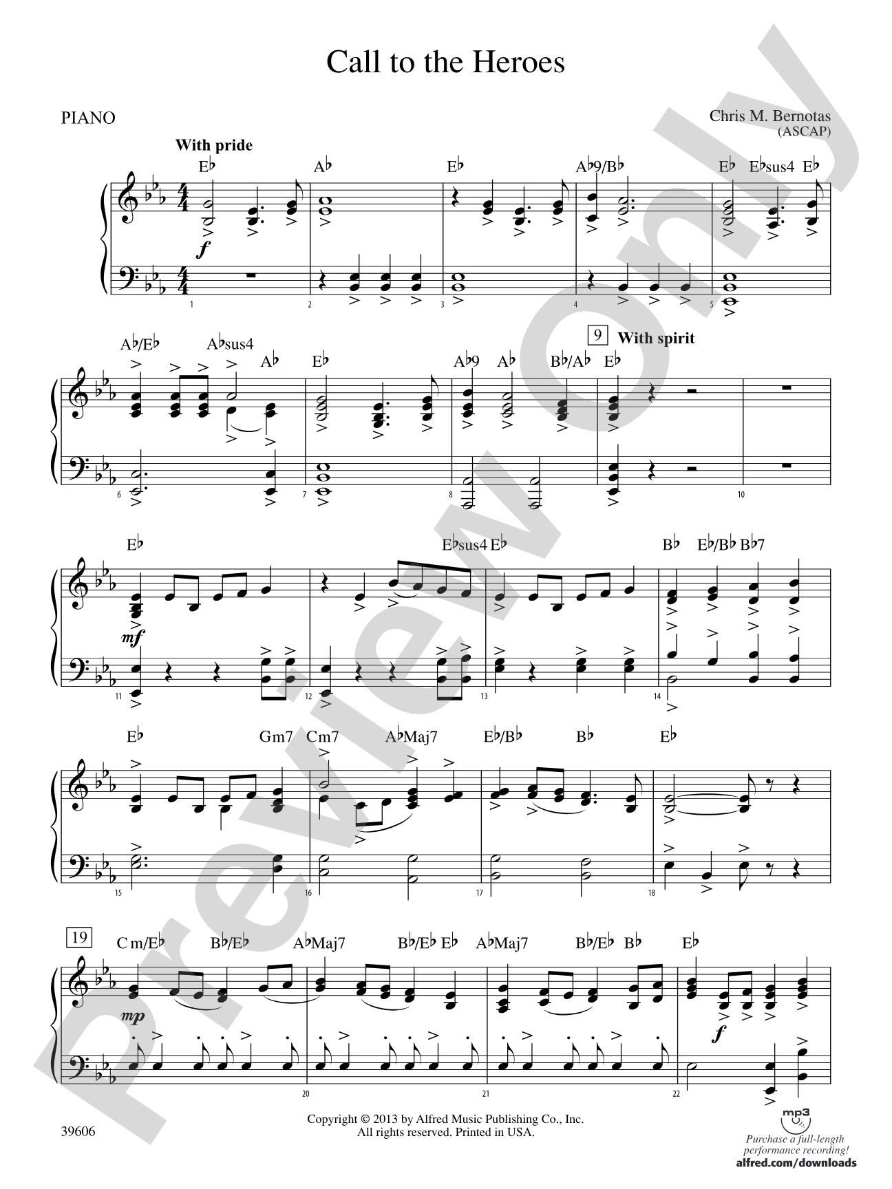 Call to the Heroes: Piano Accompaniment