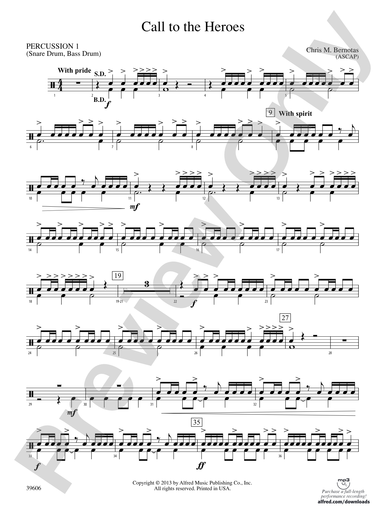 Call to the Heroes: 1st Percussion
