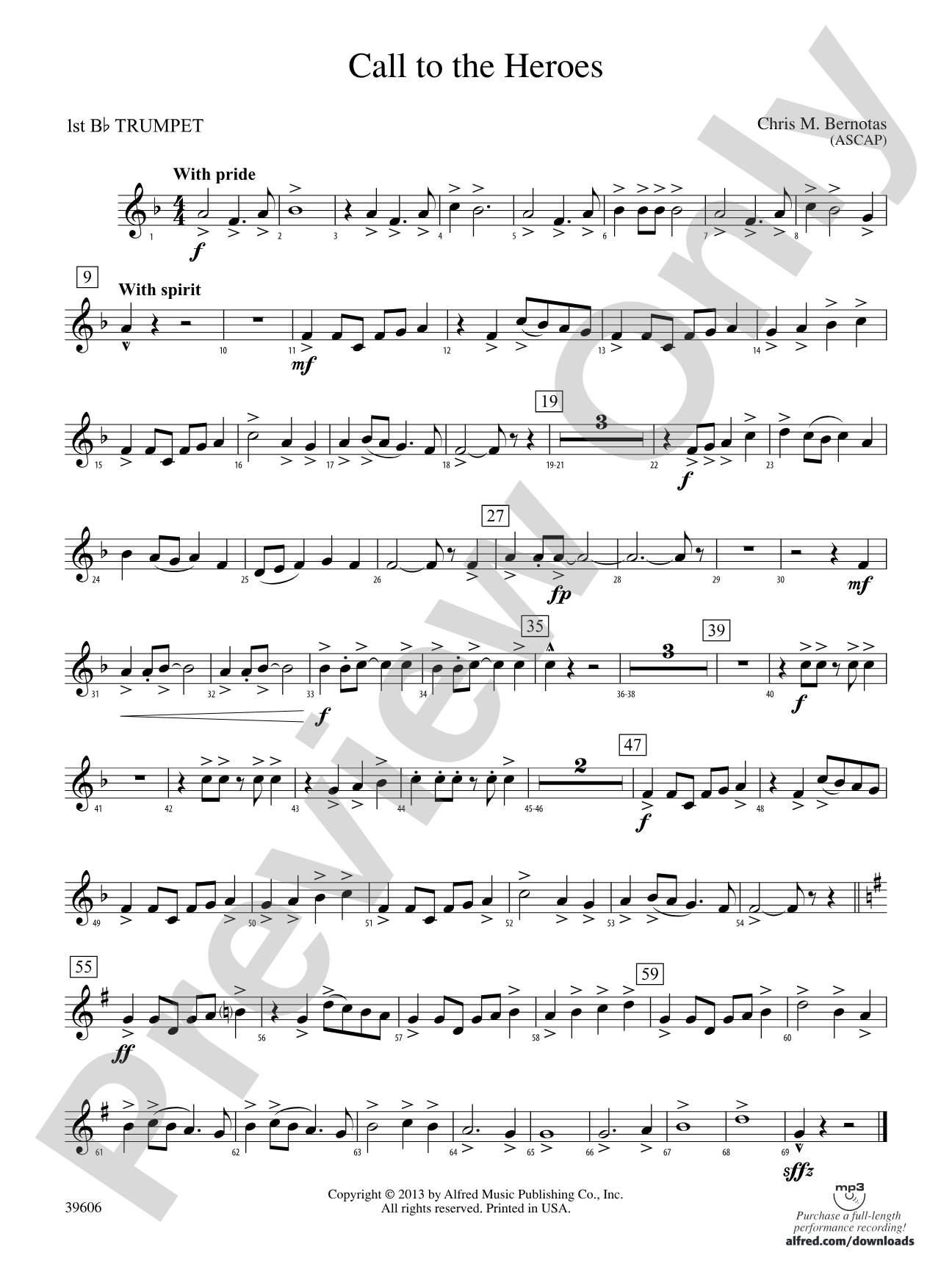 Call to the Heroes: 1st B-flat Trumpet
