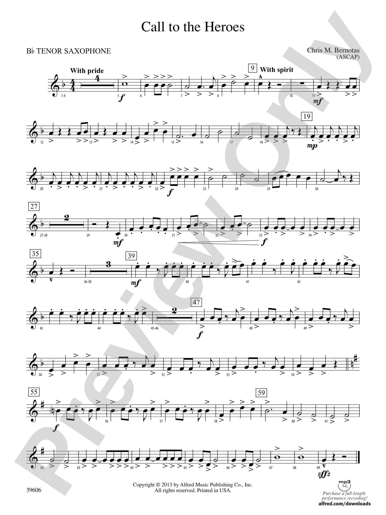 Call to the Heroes: B-flat Tenor Saxophone