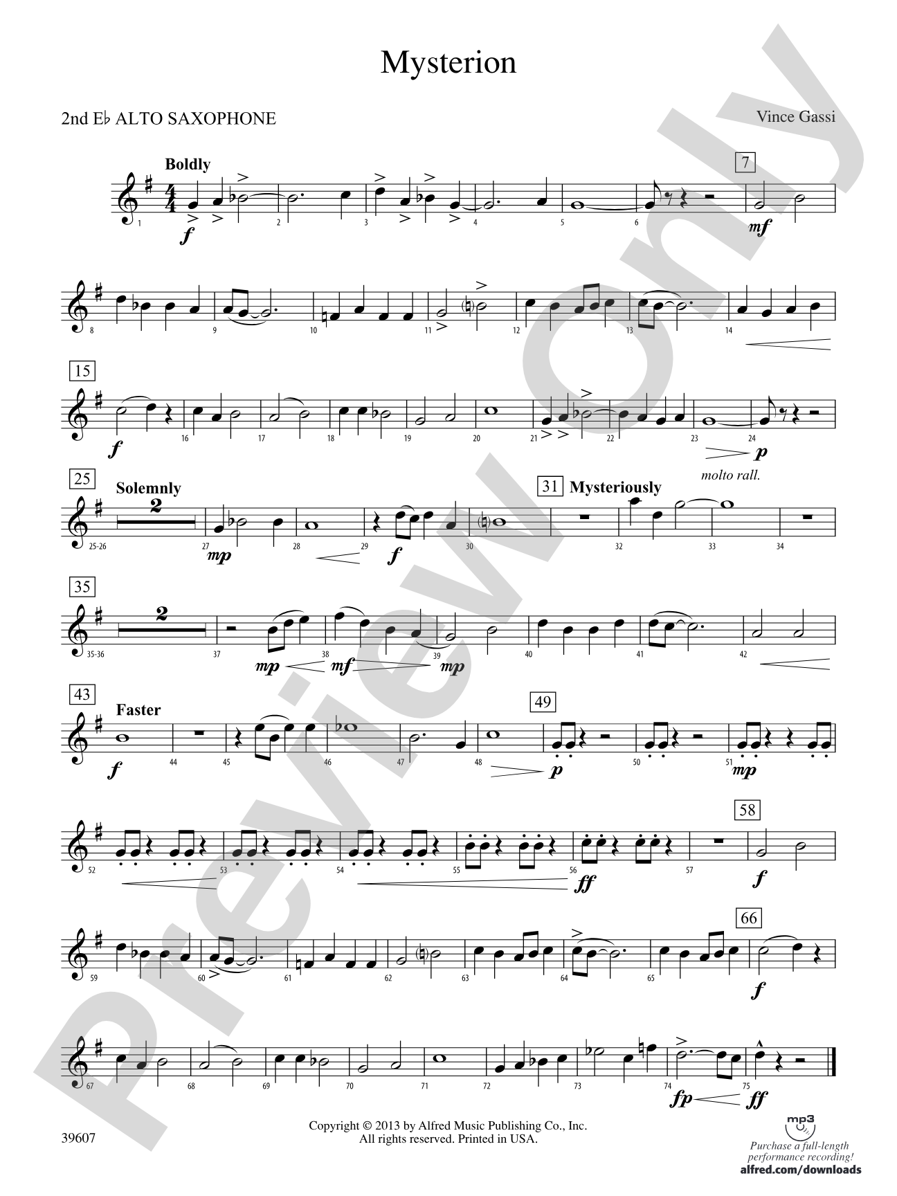 Mysterion: 2nd E-flat Alto Saxophone