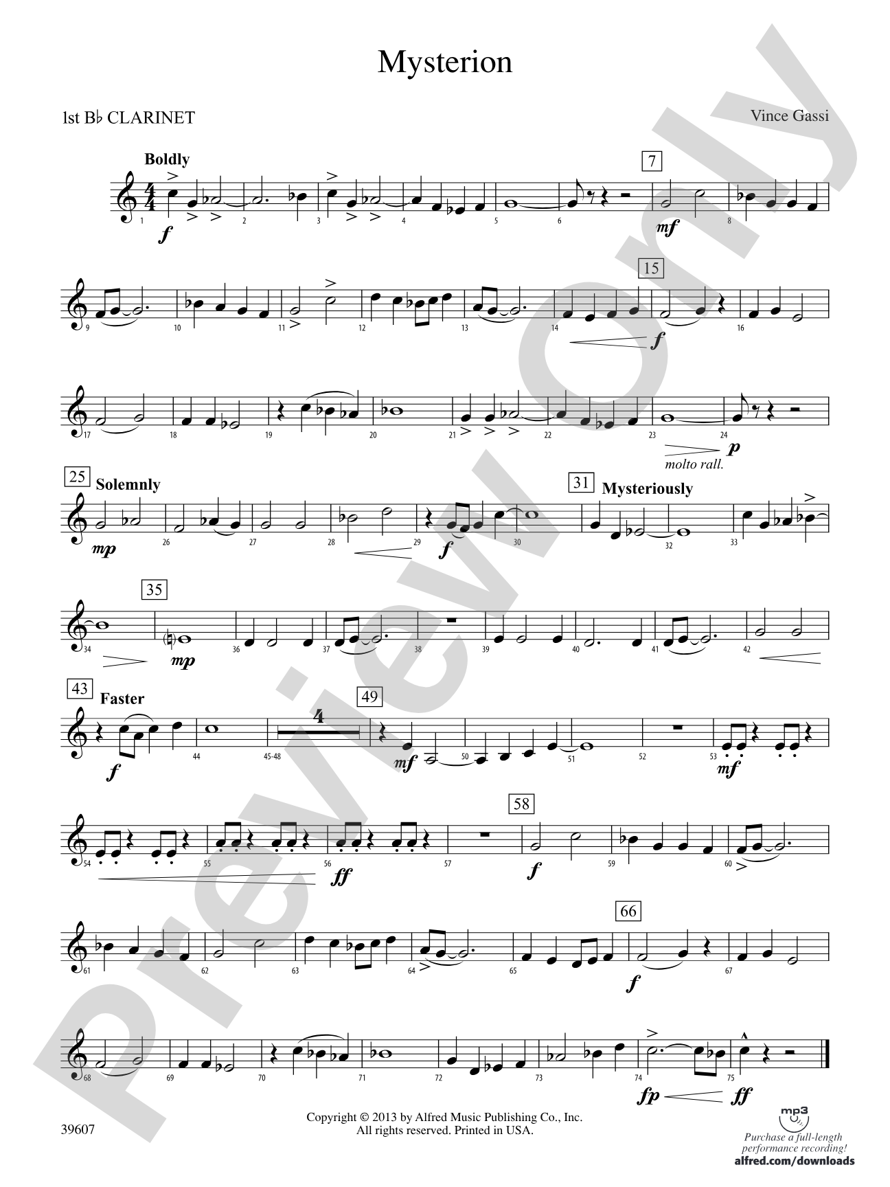 Mysterion: 1st B-flat Clarinet