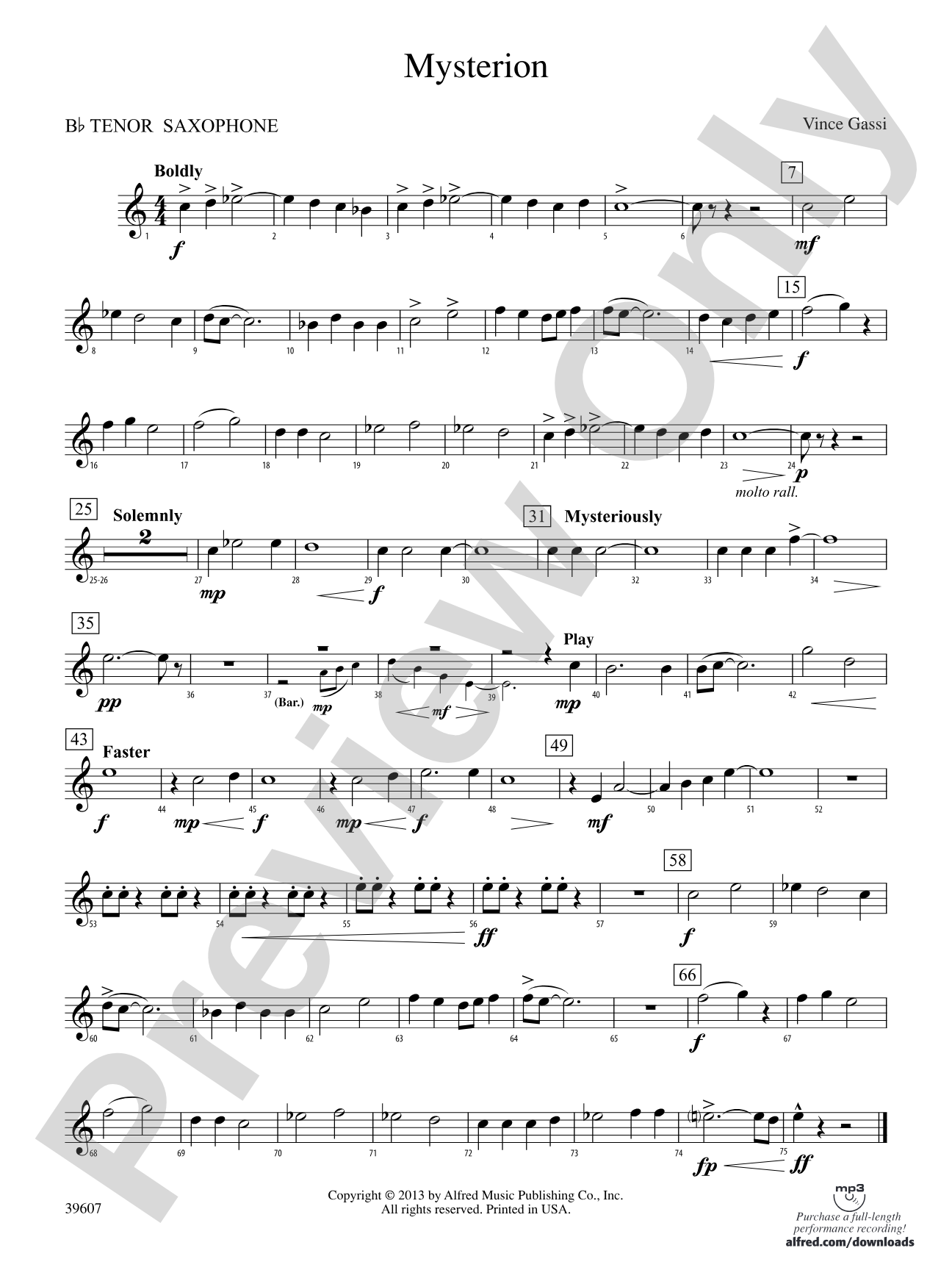 Mysterion: B-flat Tenor Saxophone
