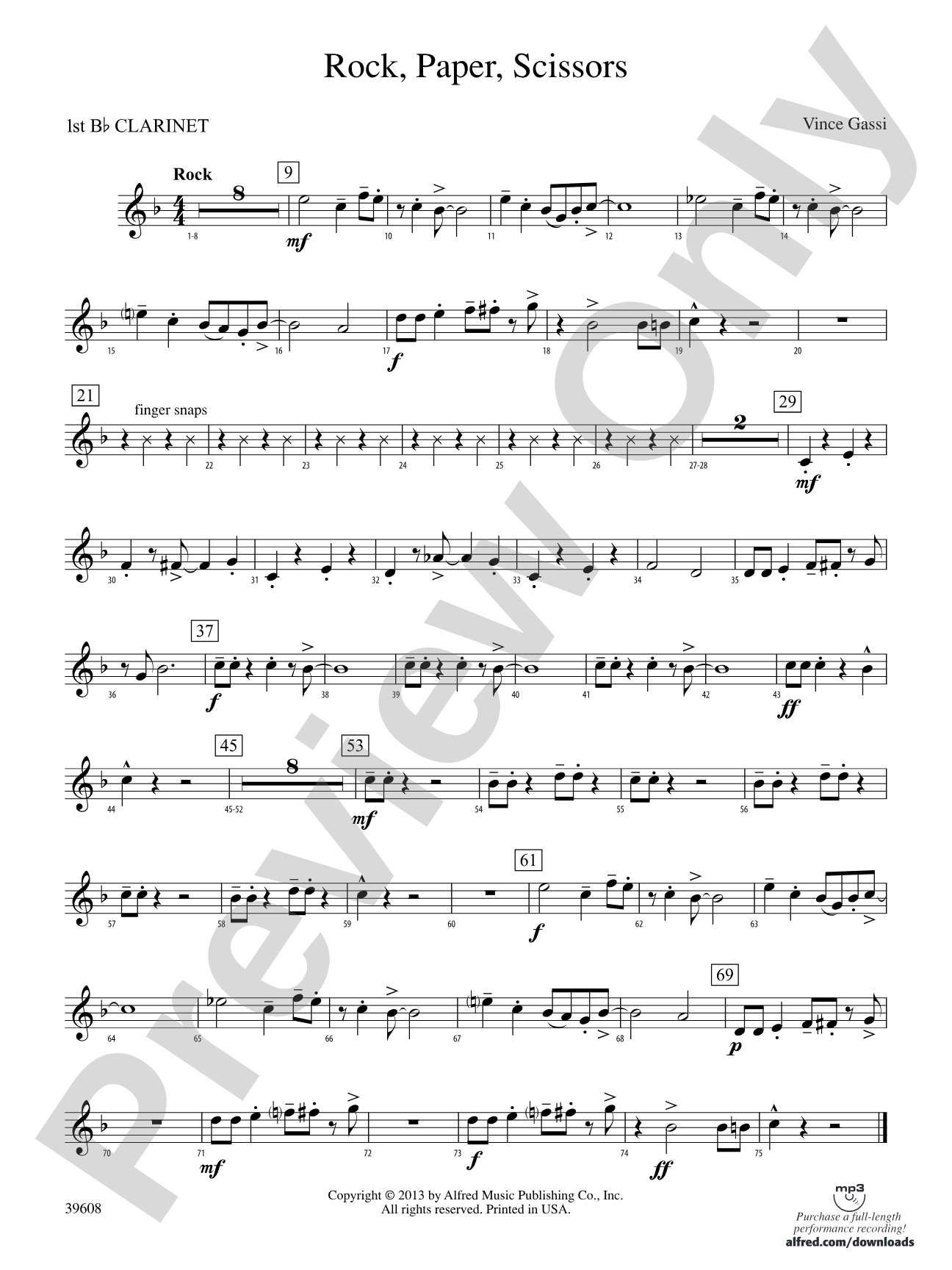 Rock, Paper, Scissors: 1st B-flat Clarinet