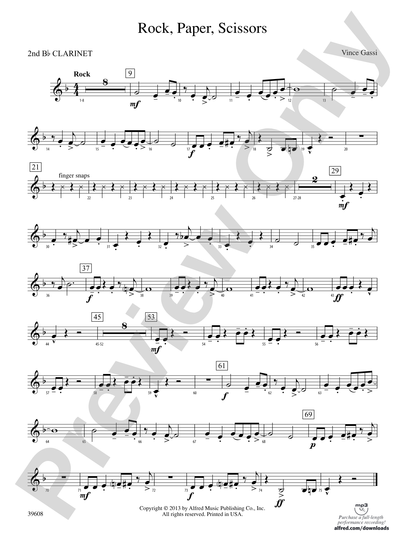 Rock, Paper, Scissors: 2nd B-flat Clarinet