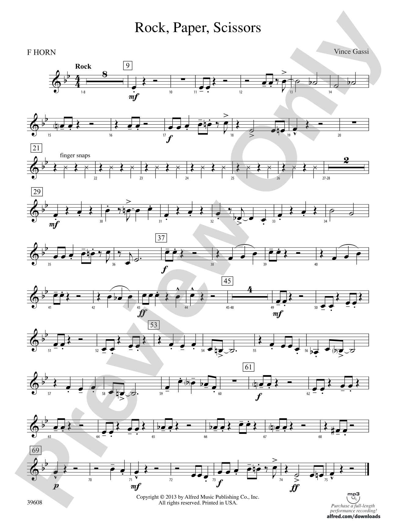 Rock, Paper, Scissors: 1st F Horn