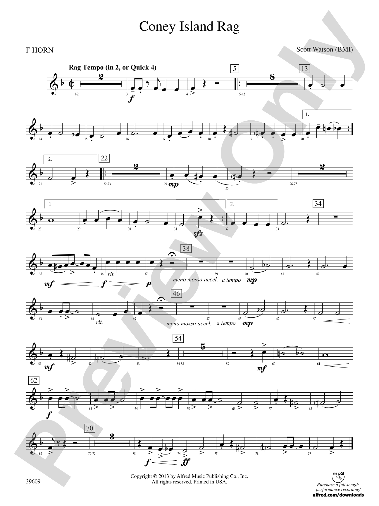 Coney Island Rag: 1st F Horn