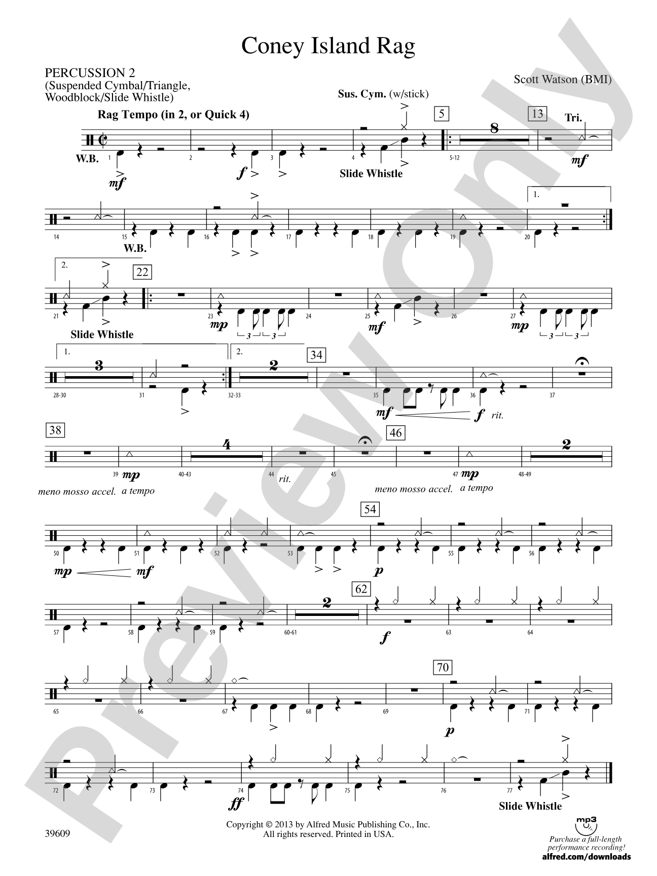 Coney Island Rag: 2nd Percussion
