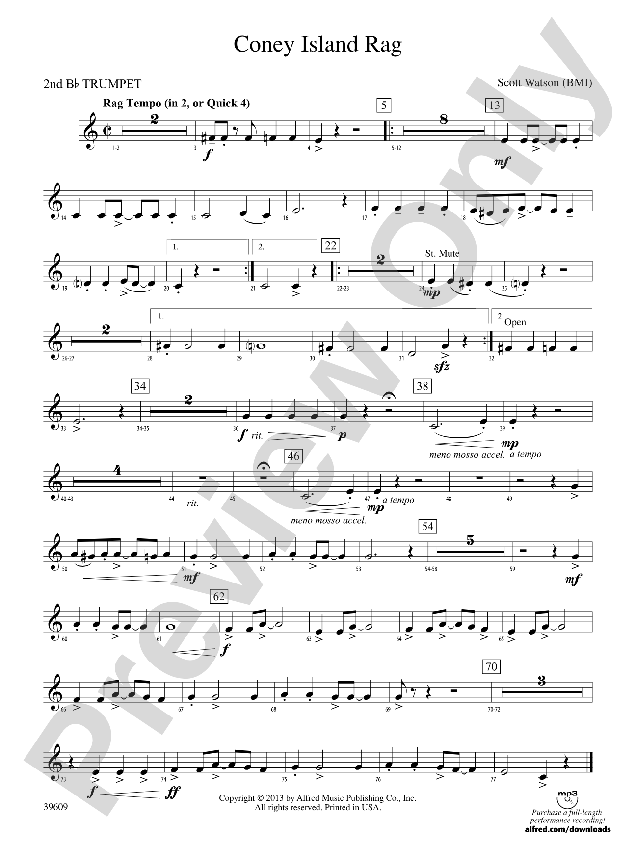 Coney Island Rag: 2nd B-flat Trumpet