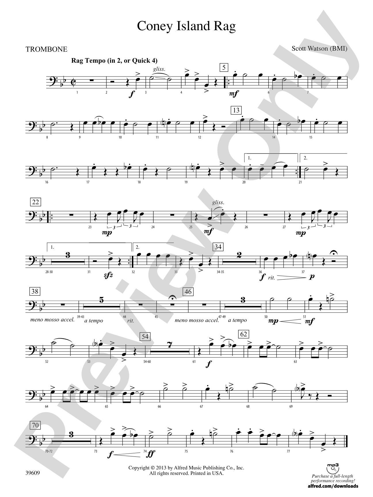 Coney Island Rag: 1st Trombone