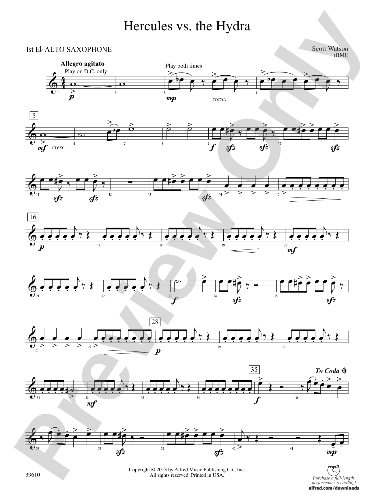 Hercules vs. the Hydra: E-flat Alto Saxophone